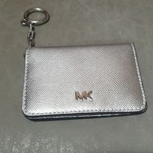 Michael Kors Metallic Silver Snap Keychain  Wallet